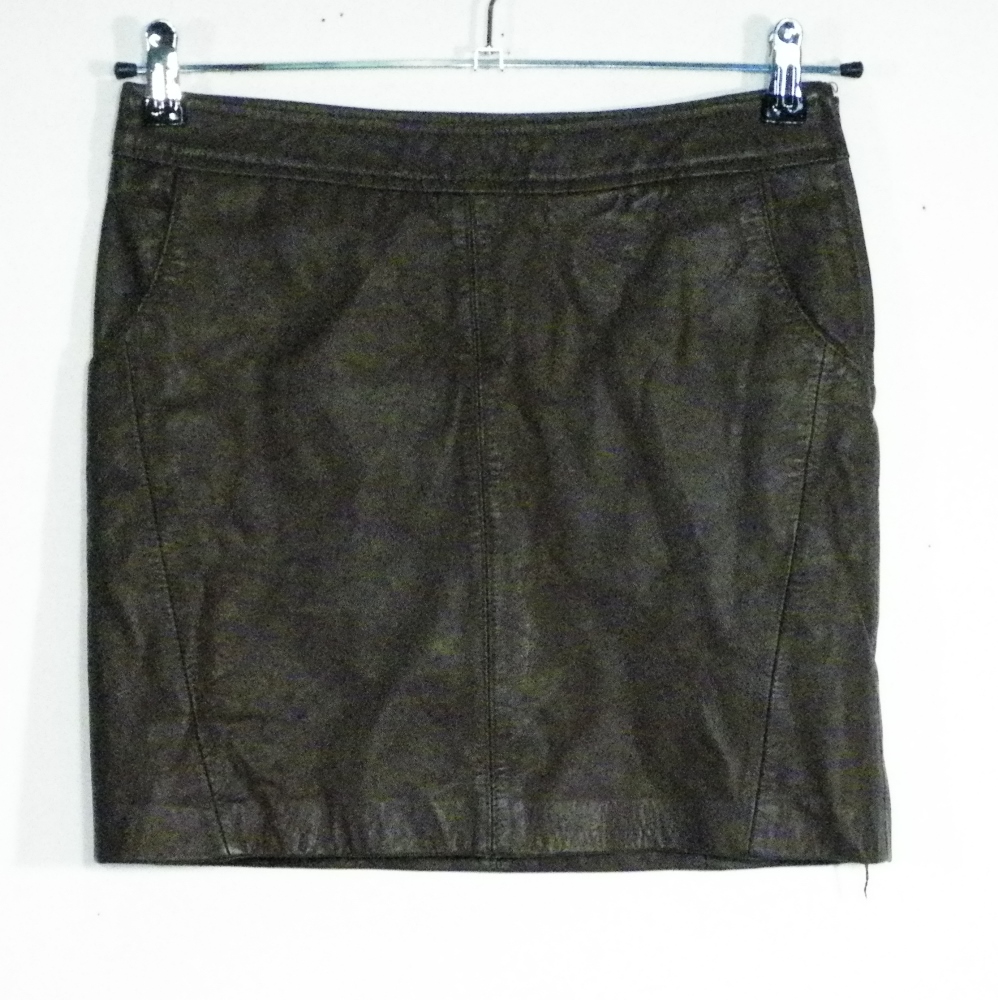 Jupe En Cuir Marron PROMOD T 36. Bon état -  reconditionné disponible sur Label Emmaüs